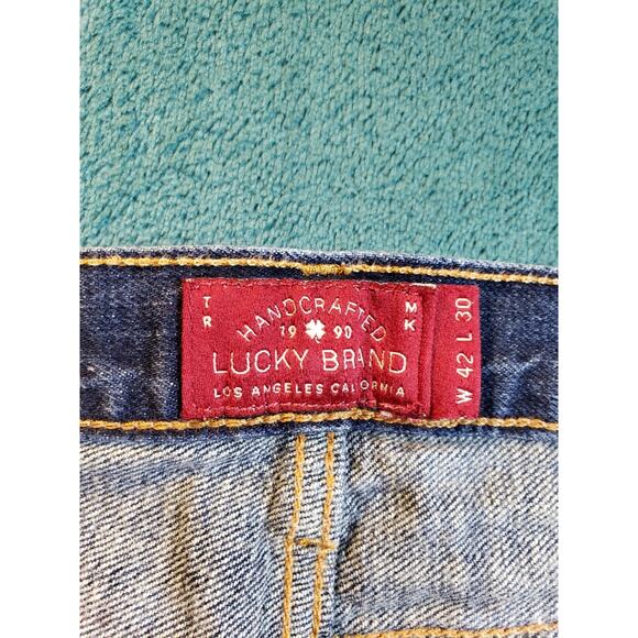 Lucky Brand Jeans Sz 42x32 Mens Blue Pants Stretch 429 Classic Striaght Dark - Picture 3 of 14